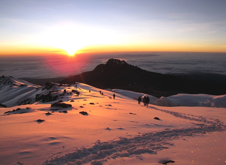 Climbing Kilimanjaro Sunset
